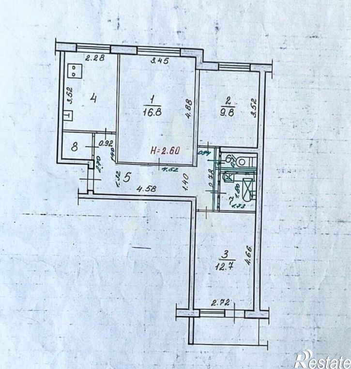 3-комн квартира ул 8-й Воздушной Армии, 19,  д. 19
