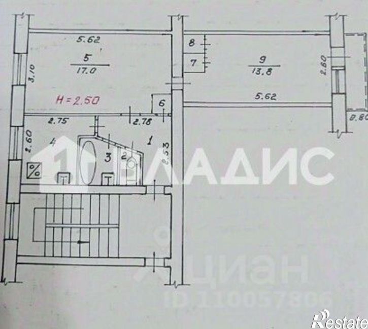 2-комн квартира ул Алексеевская, 17,  д. 17