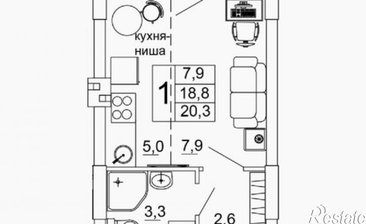 1-комн квартира в новом доме ЖК Засекин ​