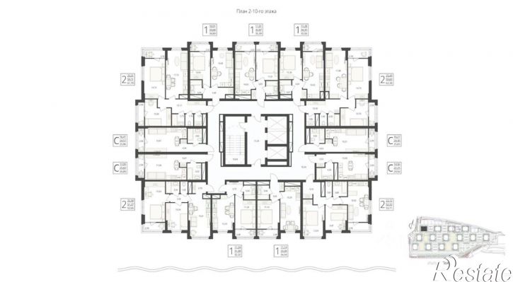 2-комн квартира в новом доме улица Степана Разина, 27