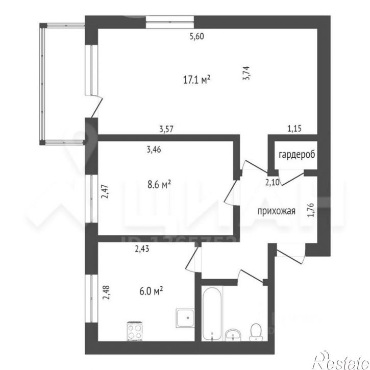 2-комн квартира ул им. Тургенева, 20,  д. 20