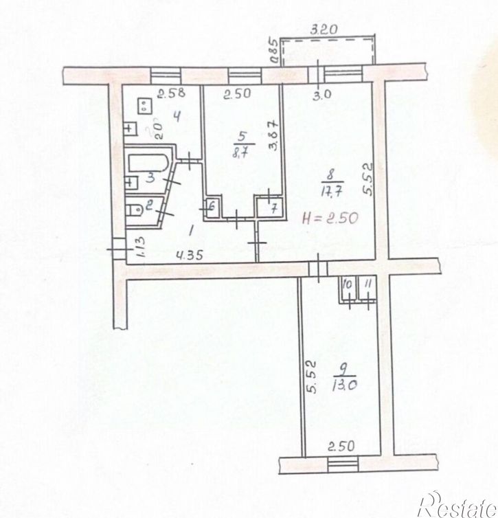 3-комн квартира ул им. Костюченко, 7,  д. 7