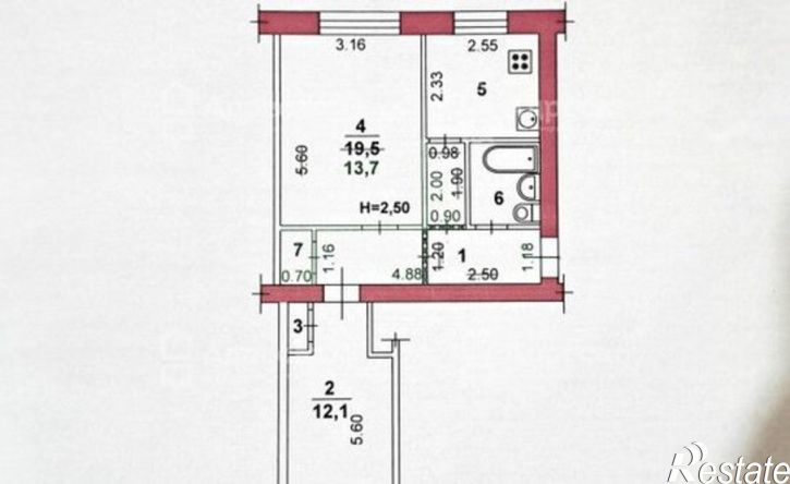2-комн квартира ул им. Пархоменко, 19,  д. 19