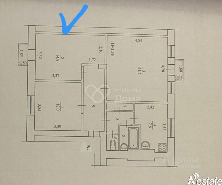 3-комн квартира ул Северный городок, 1,  д. 1