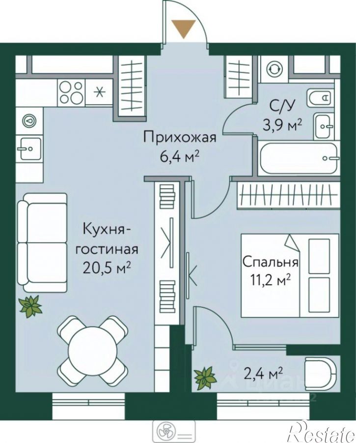 1-комн квартира в новом доме ул Новосибирская, 74,  д. 74