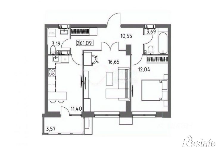 2-комн квартира ул Гомельская, 7,  д. 7