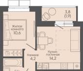 1-комн, 35 кв м, этаж 3/19 ул Трехгорная, 27