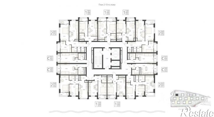 2-комн квартира в новом доме улица Степана Разина, 27