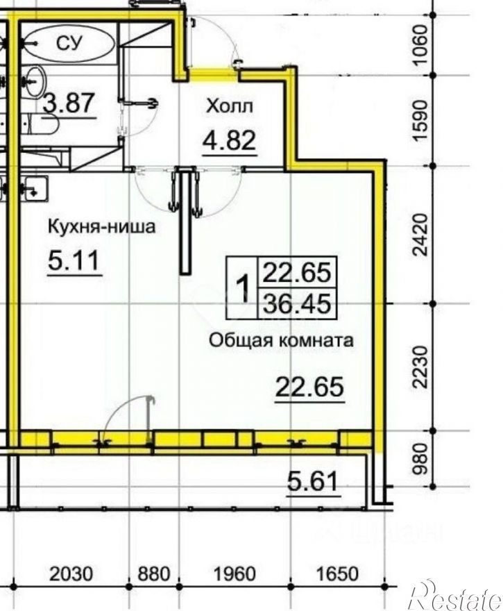 1-комн квартира ул им. Гаря Хохолова, 2,  д. 2