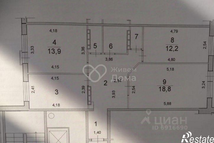 3-комн квартира ул им. маршала Василевского, 2,  д. 2
