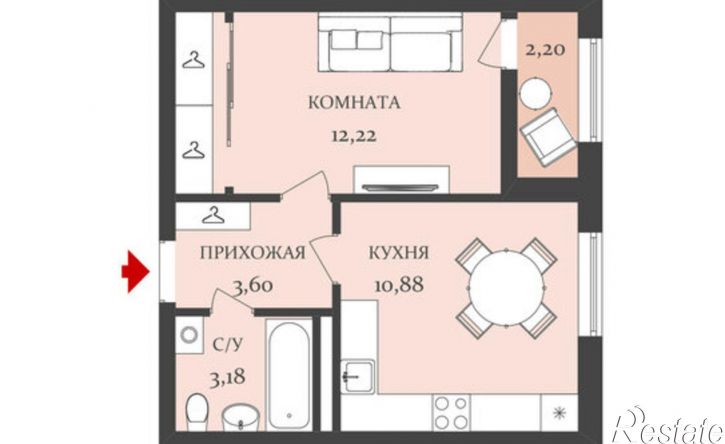 1-комн квартира ул Промышленная, 3,  д. 3