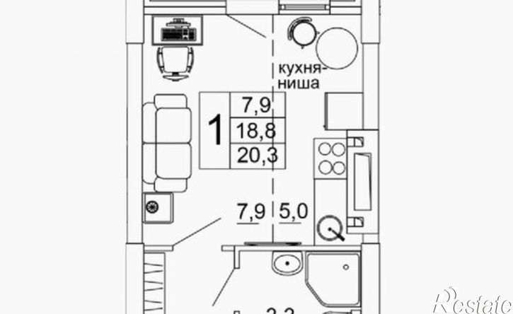 1-комн квартира в новом доме ЖК Засекин ​