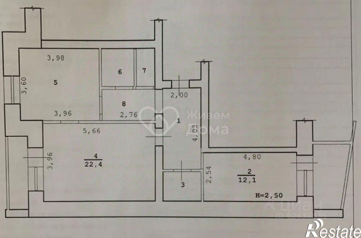 2-комн квартира ул Днестровская, 12,  д. 12