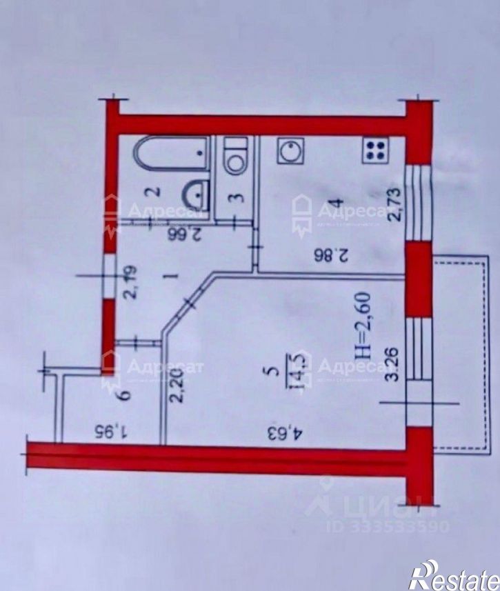 1-комн квартира Удмуртский пер, 2,  д. 2