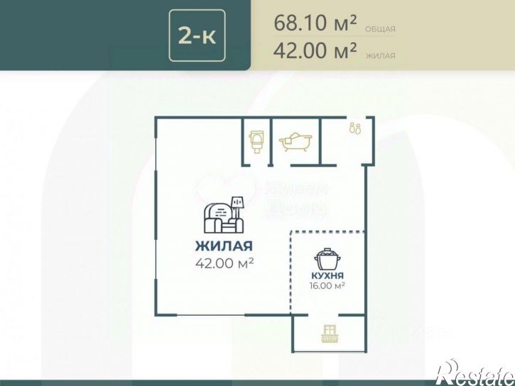 2-комн квартира ул Горячеводская, 5,  д. 5
