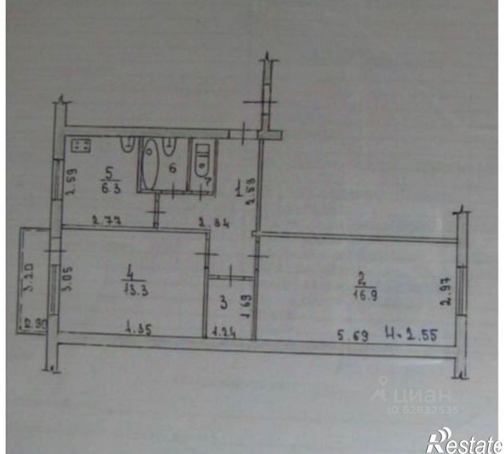 2-комн квартира улица Автомобилистов, 2,  д. 2