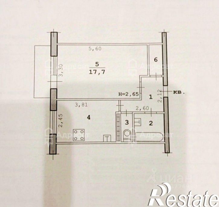 1-комн квартира улица Танкистов, 5,  д. 5