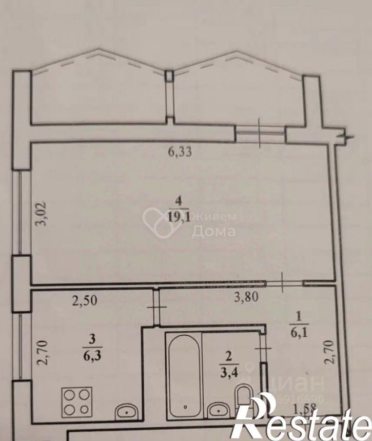 1-комн квартира улица Никитина, 139,  д. 139