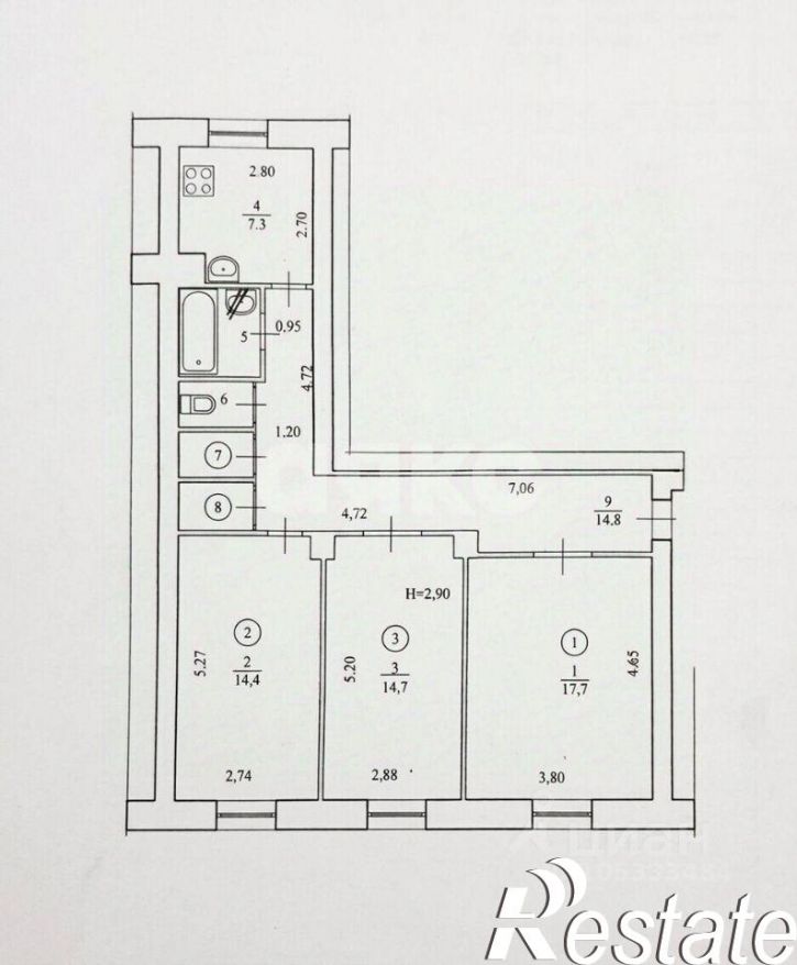 3-комн квартира улица Кузнецова, 22,  д. 22