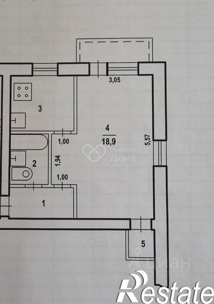 1-комн квартира Пятиморская улица, 13,  д. 13