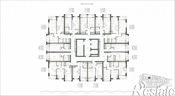 2-комн квартира в новом доме улица Степана Разина, 25/1,  д. 25/1
