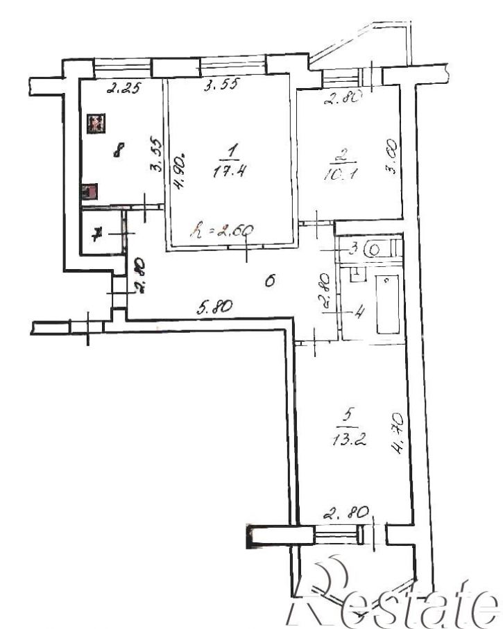 3-комн квартира ул. Новосибирская,  д.66